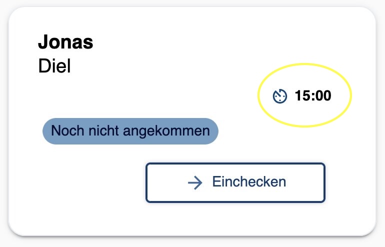 Screenshot: Schülerkachel in der IServ-Ganztagsübersicht